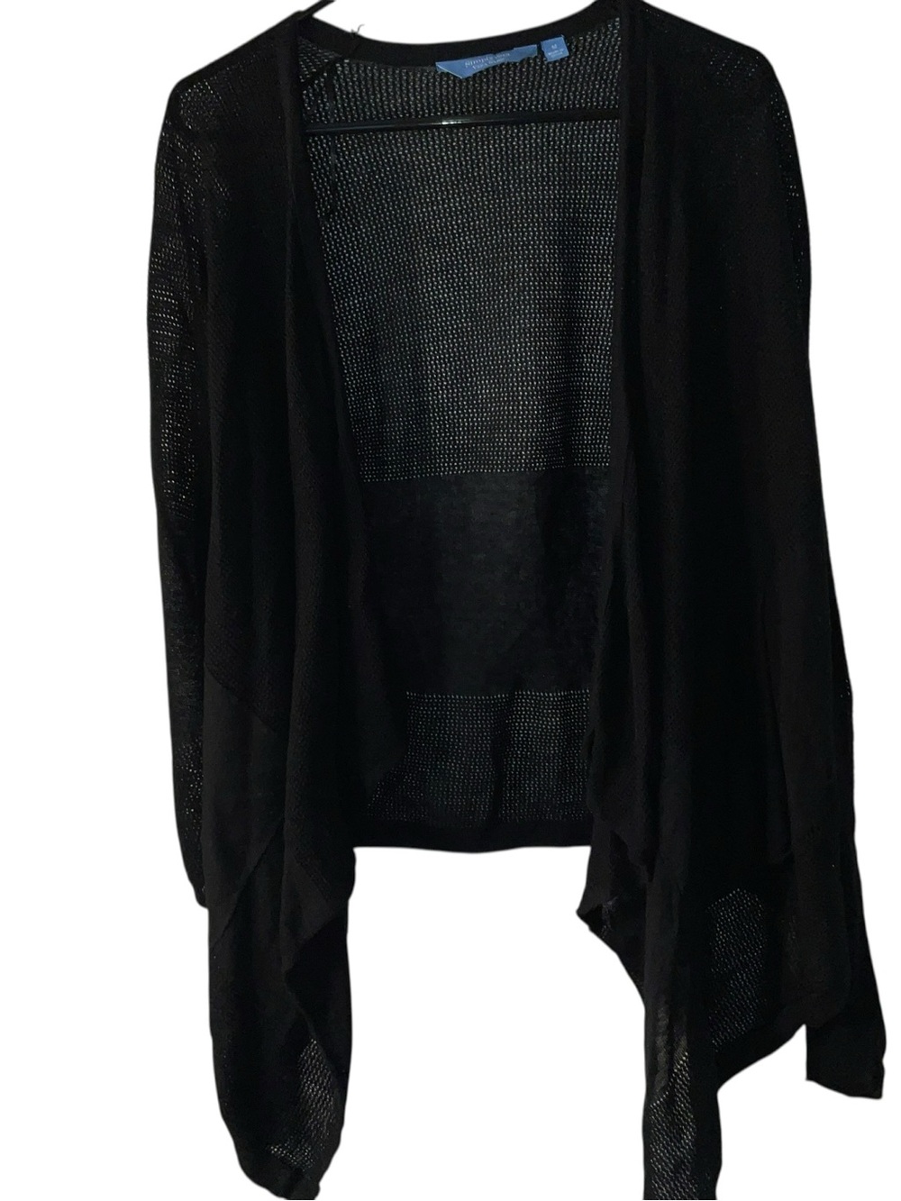 Simply Vera Vera Wang Black Open-Front Draped Cardigan